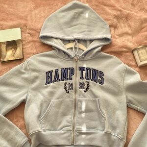 Light Blue Charlotte Russe Zip Up Sweater